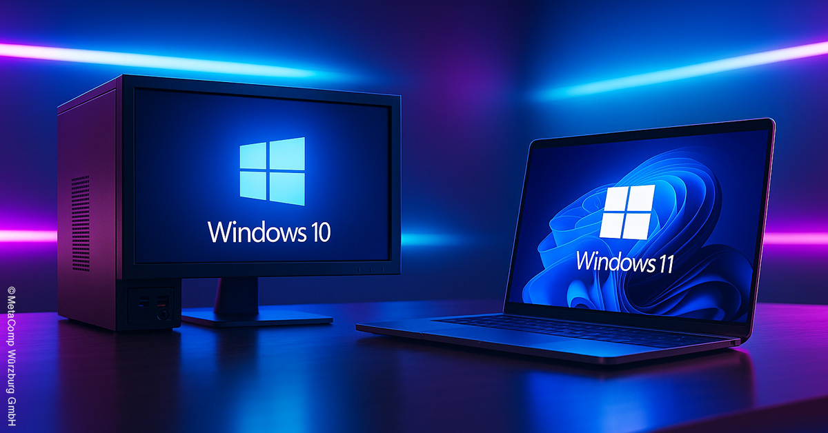 Bildtitel: Windows 10 Support endet – Jetzt auf Windows 11 umsteigen mit MetaComp Würzburg
